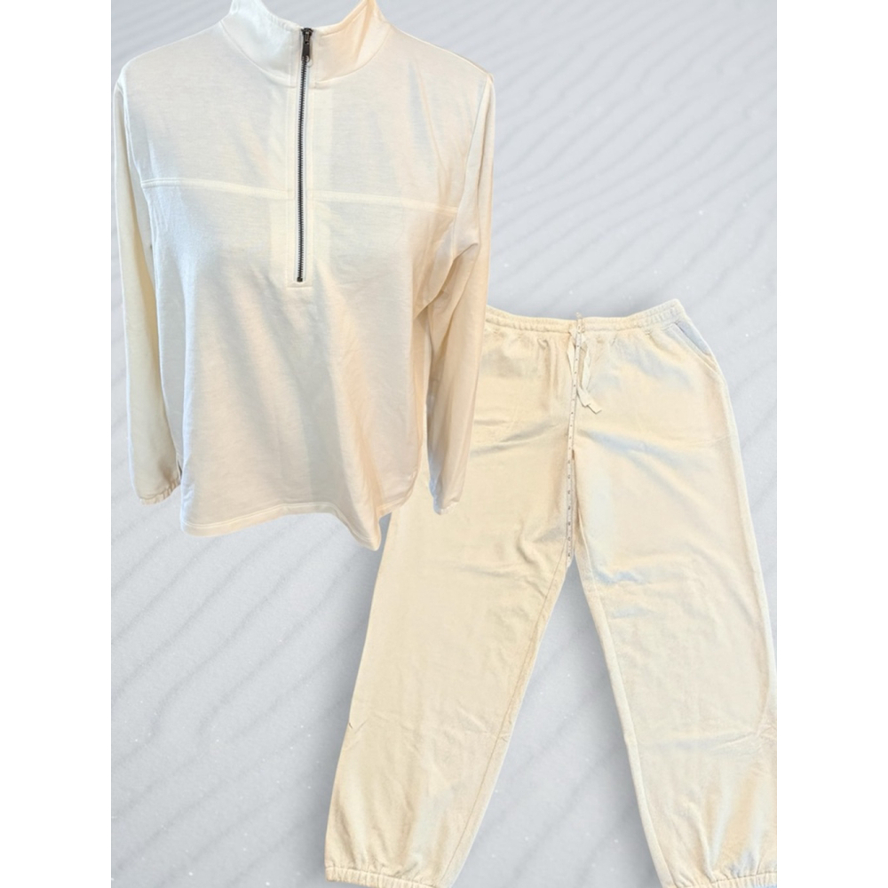 Lucky Brand 2-Pc. Loungewear Set Size M Cream NWT - Picture 2 of 10